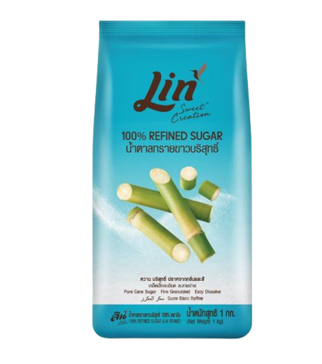ลิน น้ำตาลทรายขาว (Refined) 1kg.